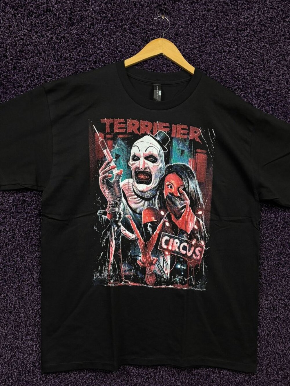 Terrifier Art the Clown & Gorecore Circus Poster T-Shirt XL